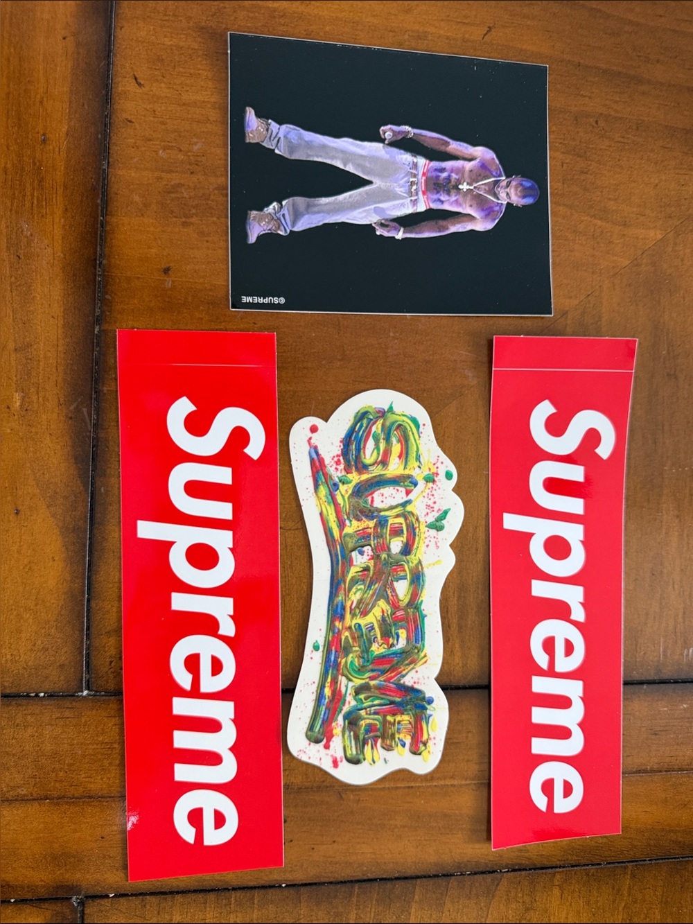 Supreme stickers set of 4 Tupac street art